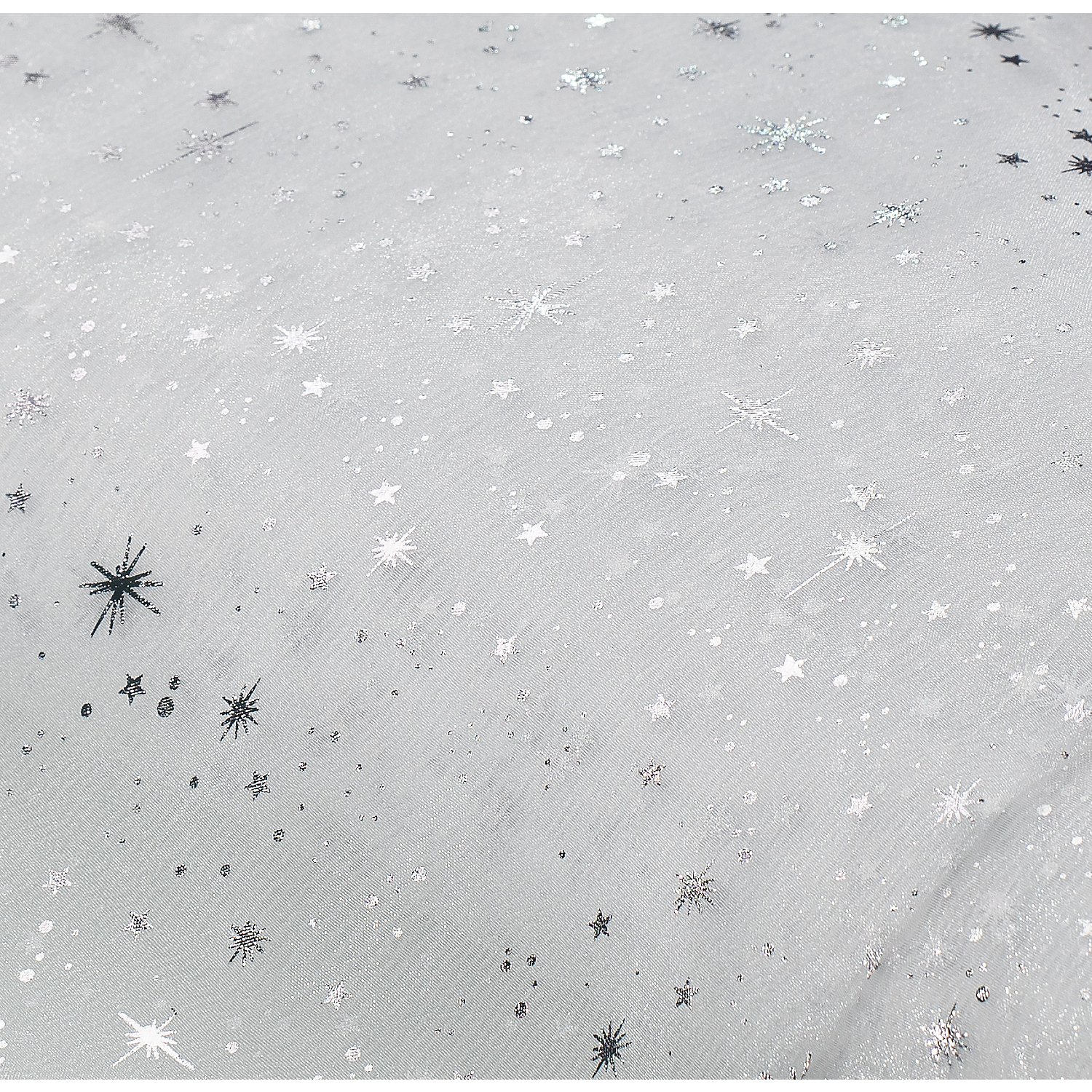 Organza Sterne, weiß/silber