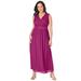 Plus Size Women's Surplice Maxi Dress by Jessica London in Raspberry (Size 18 W)