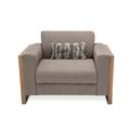 Club Chair - Hudson Ferry 48" Wide Club Chair in Brown/Gray Michael Amini / Kathy Ireland Home Designs | 34 H x 48 W x 33.5 D in | Wayfair