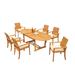 Teak Smith Algrave Oval 6 - Person 94" Long Teak Outdoor Dining Set Wood/Teak in Brown/White | 94 W x 40 D in | Wayfair DSAlgrave_94MasOval_7_AA_4