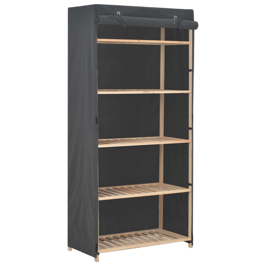 vidaXL Kleiderschrank Grau 79 x 40 x 170 cm Stoff Image