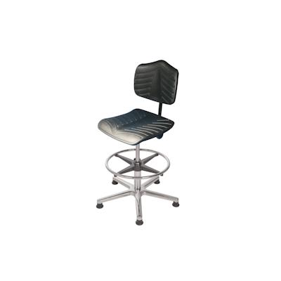 PROREGAL Arbeitsstuhl Arlington, großer Rückenlehne, Sitzhöhe 46-65cm, Polyurethane-Soft-Sitz, Aluminium-Fußkreuz, Rollen Image
