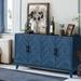 Red Barrel Studio® 59.8" Vintage Style Sideboard w/ Doors & Adjustable Shelves Wood in Blue/Brown | 32.3 H x 59.8 W x 15.5 D in | Wayfair