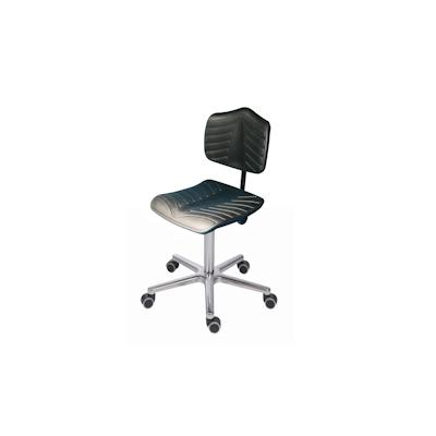PROREGAL Arbeitsstuhl Arlington, großer Rückenlehne, Sitzhöhe 44-63cm, Polyurethane-Soft-Sitz, Aluminium-Fußkreuz, Gleiter Image