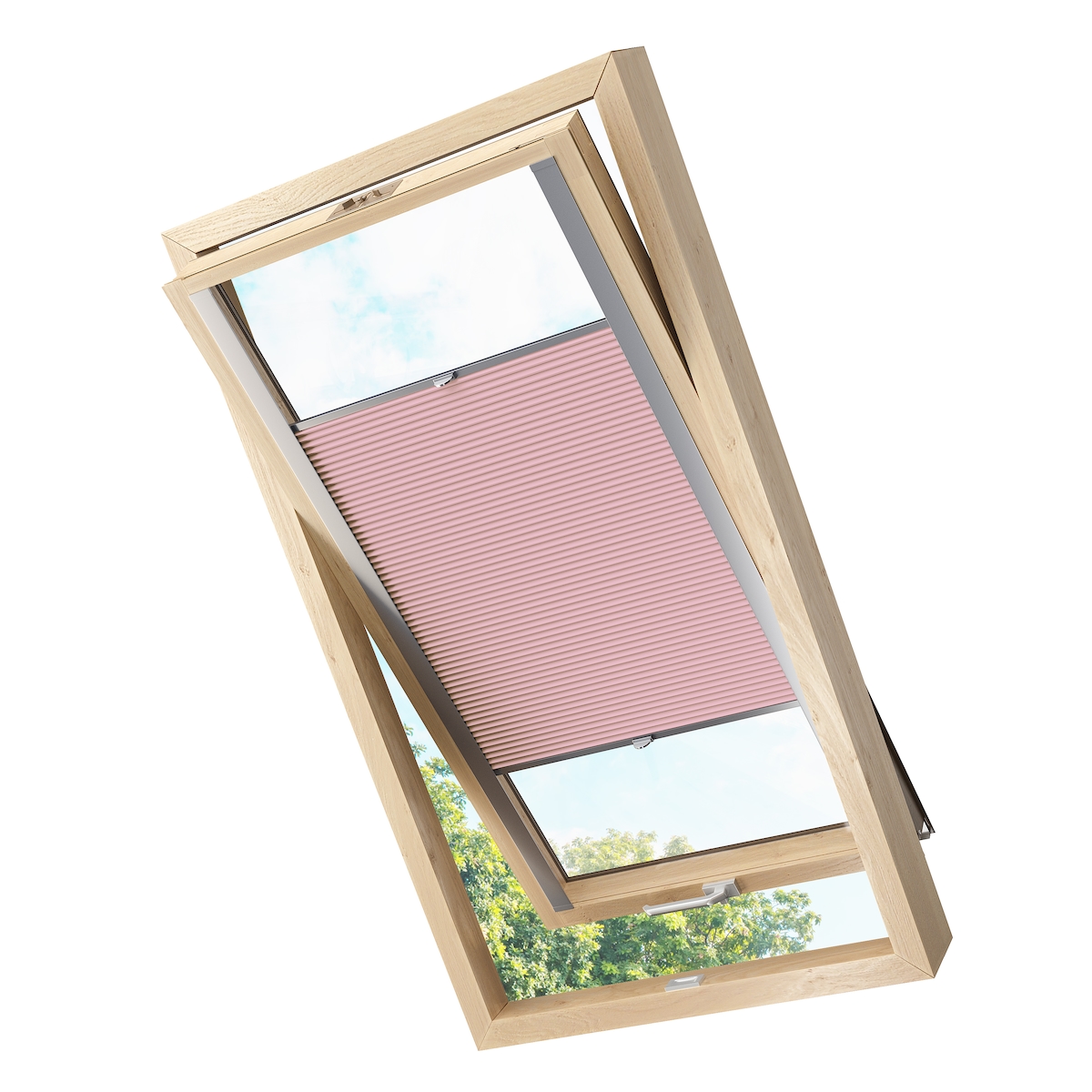 KS Handel 24 Dachfensterplissee Faltrollo Thermo verdunkelnd passend für Fakro 94x140 Beere Image