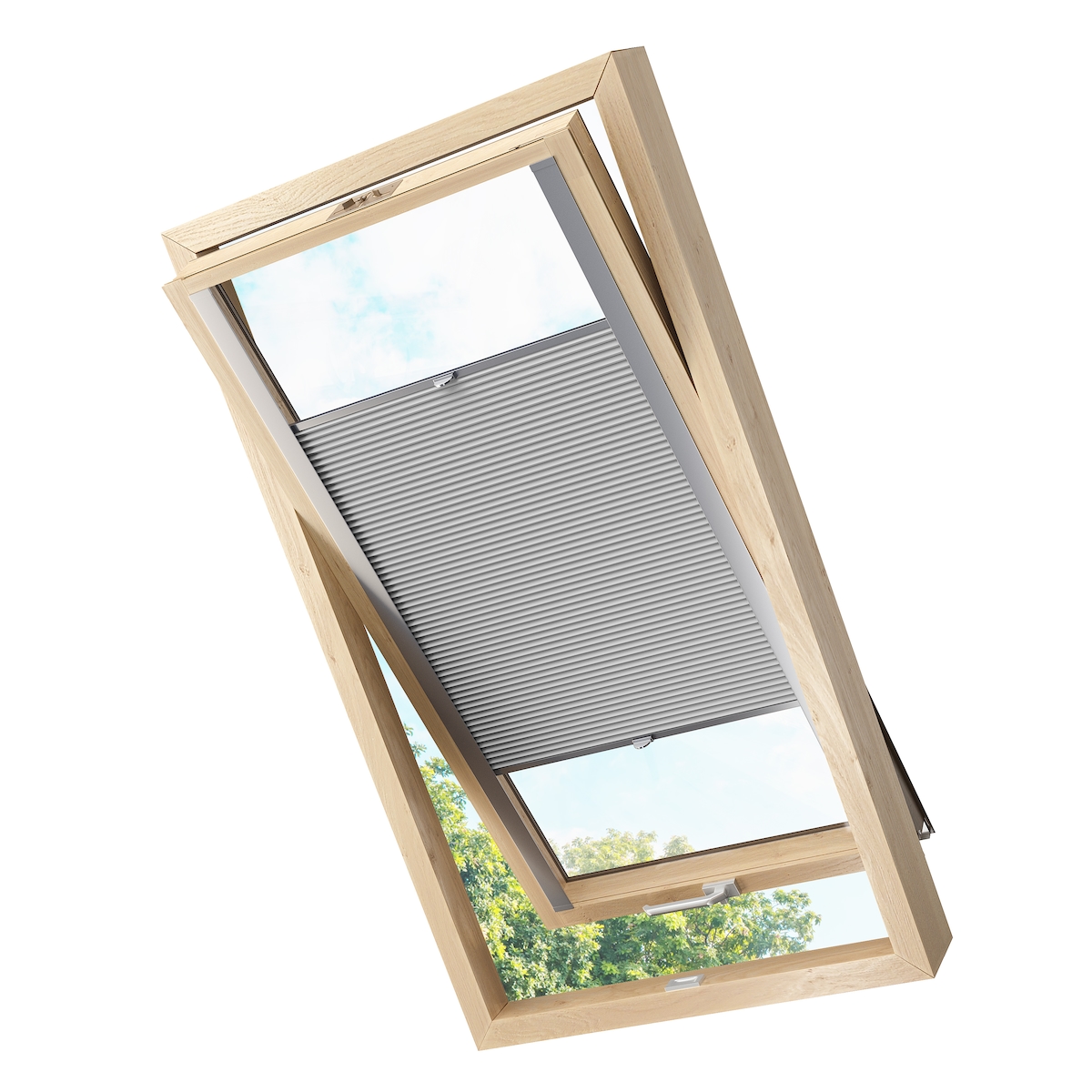 KS Handel 24 Dachfensterplissee Faltrollo Thermo verdunkelnd passend für Velux M04 Hellgrau Image