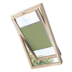 KS Handel 24 Dachfensterplissee Faltrollo Thermo verdunkelnd passend für Fakro 78x140 Dunkelgrün Image