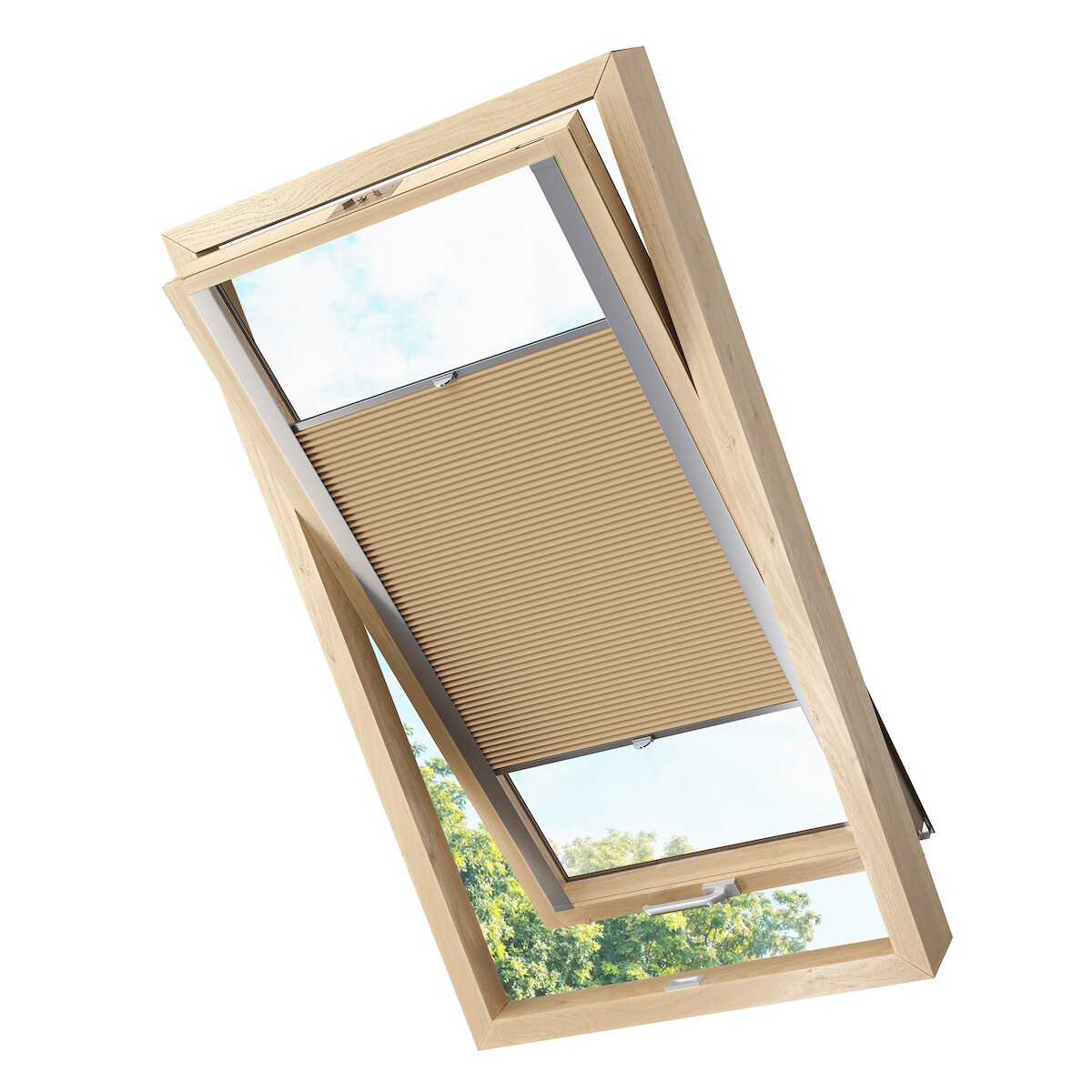 KS Handel 24 Dachfensterplissee Faltrollo Thermo verdunkelnd passend für Velux MK08 Cappuccino Image