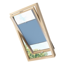 KS Handel 24 Dachfensterplissee Faltrollo Thermo verdunkelnd passend für Fakro 78x98 Blau Image