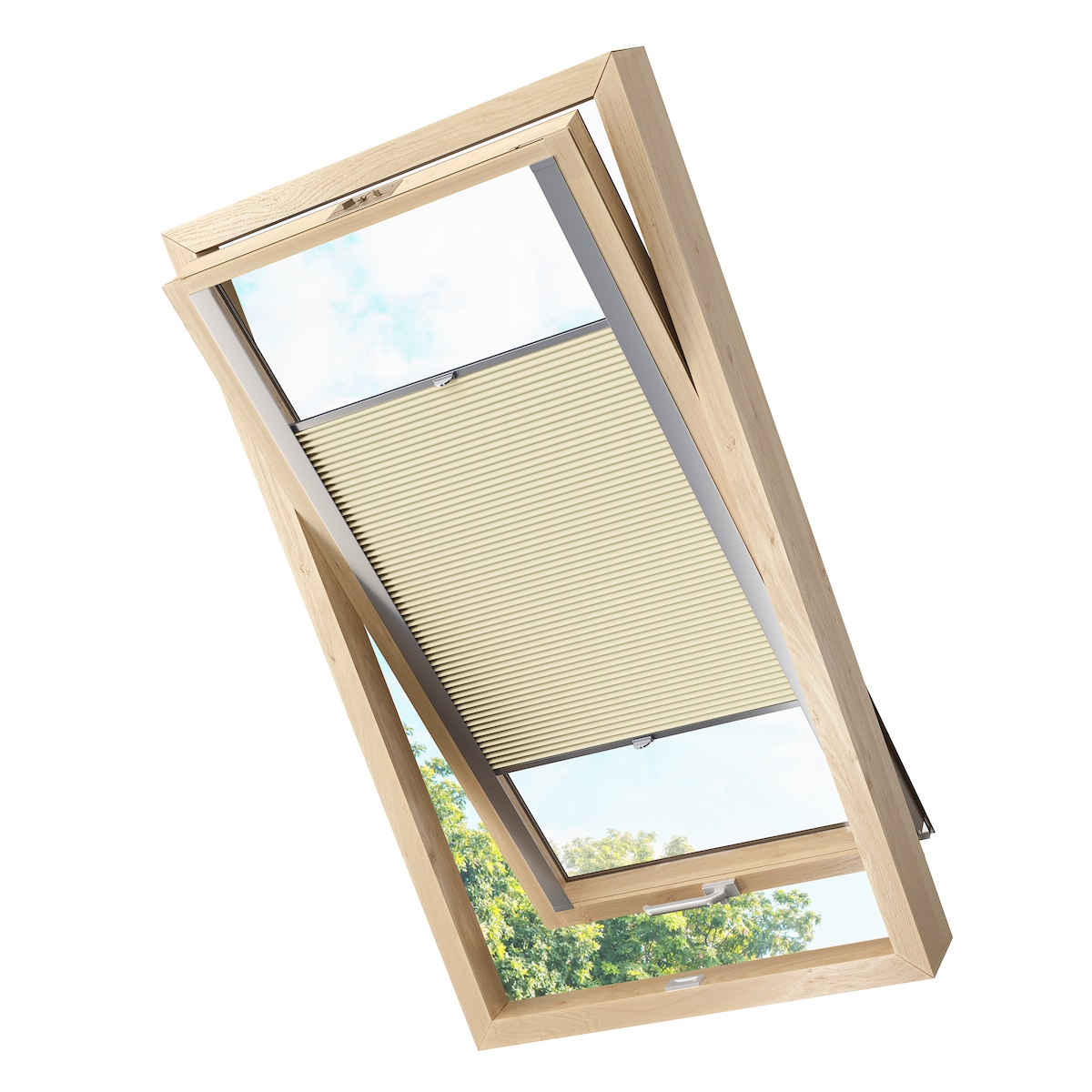 KS Handel 24 Dachfensterplissee Faltrollo Thermo verdunkelnd passend für Velux FK04 Sand Image