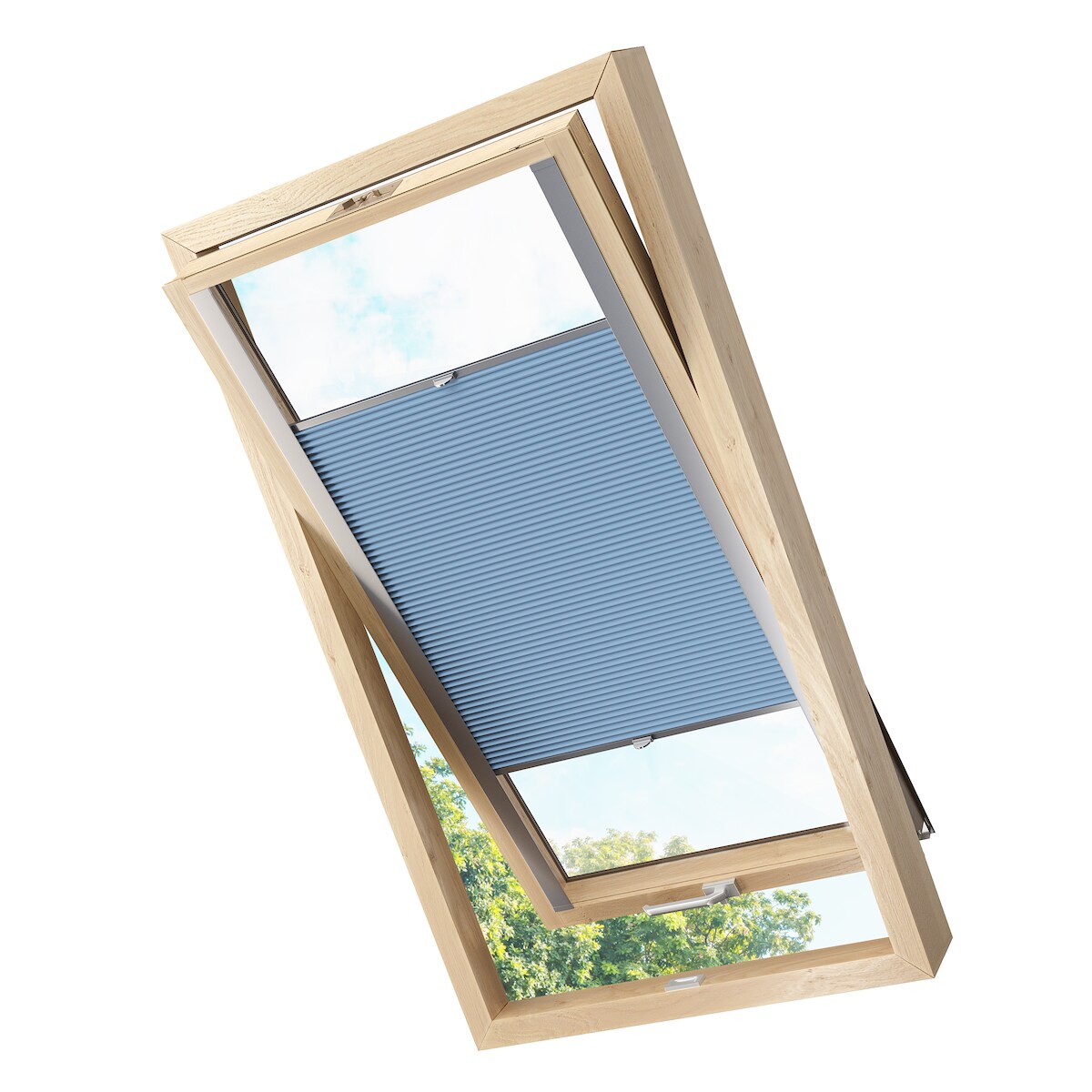 KS Handel 24 Dachfensterplissee Faltrollo Thermo verdunkelnd passend für Velux MK08 Blau Image