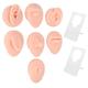 Silicone Piercing Body Model, Piercing Body Part Model with Display Rack, Soft Silicone Ear Mouth Nose Eye Tongue Navel Model for Piercing Practice (Light Skin Colour)