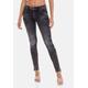 Slim-fit-Jeans CIPO & BAXX Gr. 28, Länge 34, grau (anthrazit) Damen Jeans Röhrenjeans