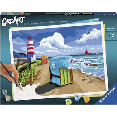 Malen nach Zahlen RAVENSBURGER "CreArt, Holiday on the Baltic Sea", bunt, Malvorlagen, KinderB:40cm H:30cm, Made in Europe, B:40cm H:30cm Image