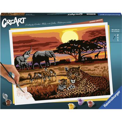 Malen nach Zahlen RAVENSBURGER "CreArt, Savannah Landscapes", bunt, Malvorlagen, KinderB:40cm H:30cm, Made in Europe, B:40cm H:30cm Image