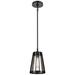 Open Louvers 6.75" Wide 1-Light Mini Pendant - Matte Black