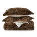 Ebern Designs 3- Piece Ultra Soft Fluffy Sherpa Reversible Down Alternative Comforter Set Polyester/Polyfill/Microfiber in Brown | Wayfair