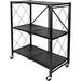 Rebrilliant 3-Tier Heavy Duty Foldable Metal Rack Storage Shelving Unit Wire/Metal in Black | 35 H x 28 W x 15 D in | Wayfair