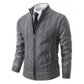 Cardigan à col roulé zippé pour hommes pulls à manches longues manteau froid veste décontractée