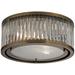 Linden Manor 12" Wide 2-Light Flush Mount - Aged Brass