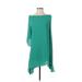 BCBGMAXAZRIA Casual Dress - Shift Boatneck Long sleeves: Green Print Dresses - Women's Size X-Small