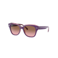 Ray-Ban Unisex Sunglass RB9186S State Street Kids - Frame color: Violet On Transparent Pink, Lens color: Pink Gradient Brown