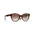 Chanel Woman Sunglass Butterfly Sunglasses CH5414 - Frame color: Dark Tortoise & Beige, Lens color: Brown
