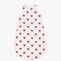 Petit Bateau Baby Girls White Hearts Sleeping Bag