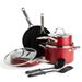 Cookware Diamond Infused Ceramic Nonstick, 10 Piece Cookware Pots and Pans Set, PFAS Free, Dishwasher Safe, Oven Safe