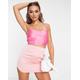 ASOS DESIGN satin strappy tie top in pink