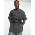 Only & Sons oversized t-shirt with universe print in grey