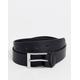 ASOS DESIGN leather silver buckle waist and hip jeans belt in black