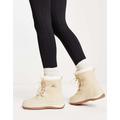 O'Neill alta tall snow boots with faux fur lining in cream-Neutral