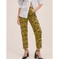 Mango straight leg jeans in bright yellow zebra print