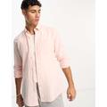 Ben Sherman long sleeve linen shirt in pink