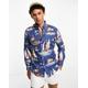 Polo Ralph Lauren long sleeve sailing print oxford shirt custom fit in mid blue