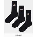 Dickies valley grove 3 pack crew socks in black multipack