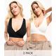 Mamalicious Maternity 2 pack nursing bra in white and black