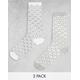 adidas Originals 2 pack logo socks in grey and white