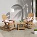 Polytrends Vineyard HIPS Outdoor Eco-Friendly All Weather Seashell Rocking Adirondack Chairs with Side Table (3-Piece Set)