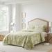Twin Damask Quilt Set Reversible Natural Breathable Light Green
