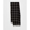 Boardmans woven check fringe scarf in black