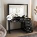 Boahaus Jane Dressing Table, Glass Top, 07 Drawers, Black - N/A