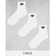 adidas Originals 3 pack mid ankle socks in white-Grey
