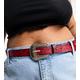Glamorous Curve western buckle detail belt in dark red