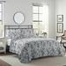 Twin Quilt Set 100% Cotton Reversible Natural Breathable Grey