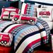 3pc Queen Varsity Striped 100% Cotton Quilt Set Red