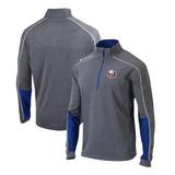 Men's Columbia Gray/Blue New York Islanders Omni-Wick Shotgun 2.0 Quarter-Zip Pullover Top