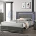 Lalt Contemporary Grey Wood Platform Bed with LED Light by Furniture of America