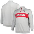 Men's Profile Heather Gray Georgia Bulldogs Big & Tall Fleece Quarter-Zip Jacket